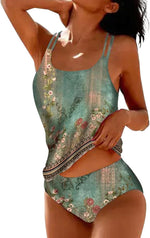 Sportieve plus-size tankini set miniatuur 12