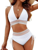 Getextureerde push-up bikini – hoge taille miniatuur 5