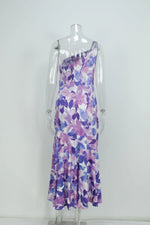 One-shoulder bloemenjurk – midi miniatuur 3