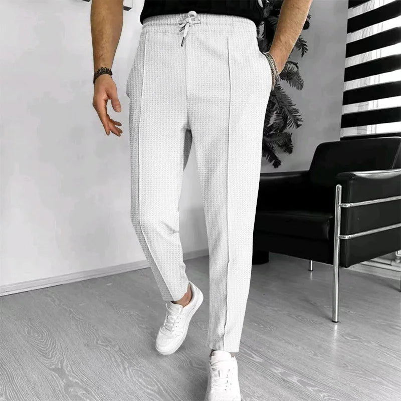 Heren wafel-jogger – slim fit
