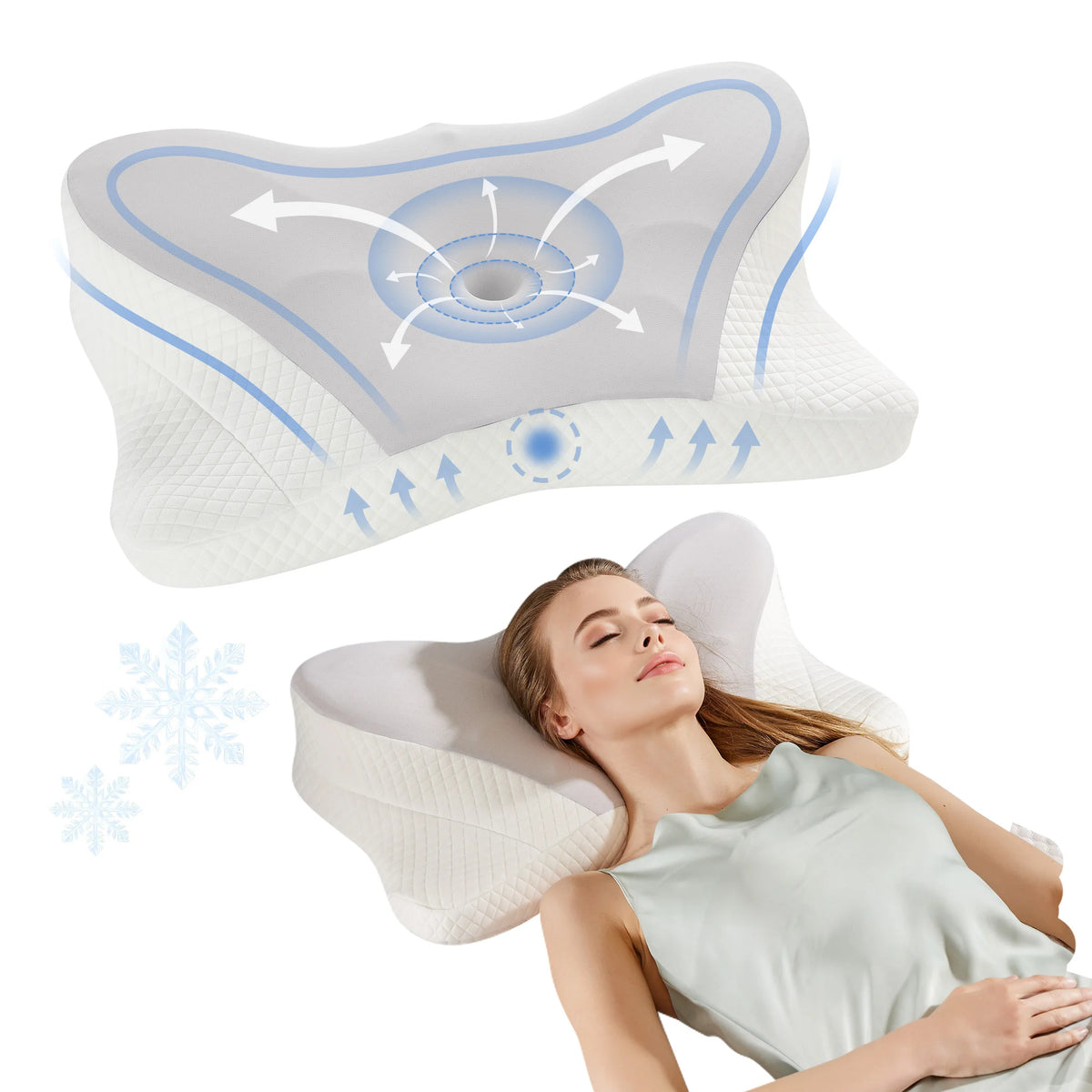 Ergonomisch traagschuim hoofdkussen – koelend