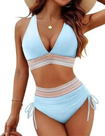 Getextureerde push-up bikini – hoge taille miniatuur 2
