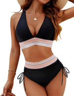 Getextureerde push-up bikini – hoge taille miniatuur 1