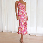 One-shoulder bloemenjurk – midi miniatuur 5