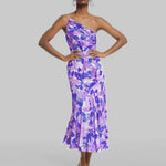 One-shoulder bloemenjurk – midi miniatuur 4